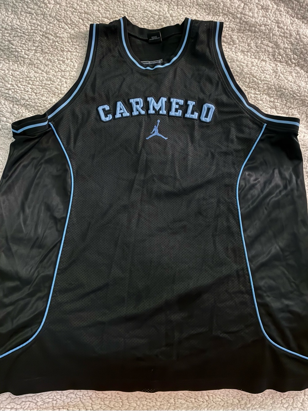 Vintage 20th Anniversary Jordan Black & Light Blue Carmelo Basketball Jersey